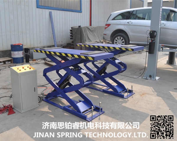 Ground-hiding scissor car lift